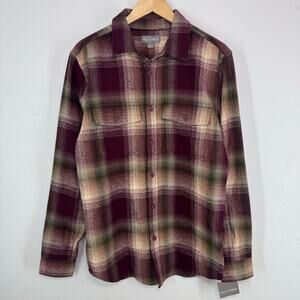 NWT Falls Creek Plaid Bull Twill Shirt Jacket Men Small Button Up Casual Country
